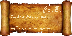 Csajka Benjámin névjegykártya