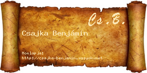 Csajka Benjámin névjegykártya