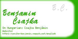 benjamin csajka business card
