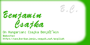 benjamin csajka business card